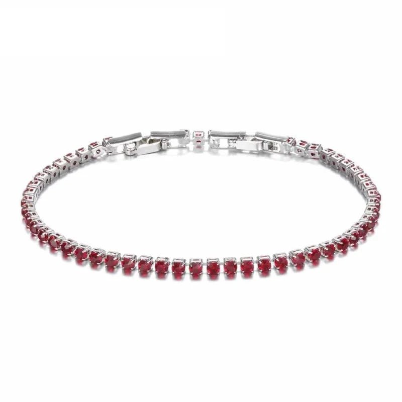 Zilveren Tennisarmband Met Zirkonia - Donker blauw - Dames