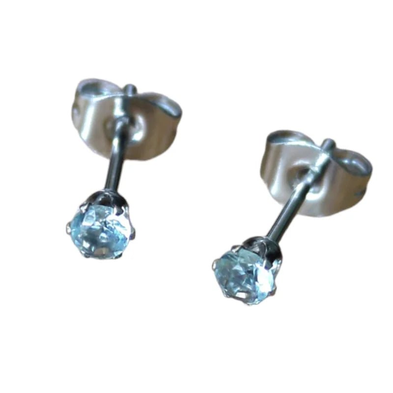 Lichtblauwe Zirkonia Oorbellen - 5mm -