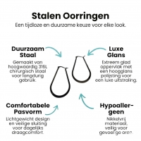 Zwarte Hoepel Oorbellen - Oorringen ovaal - Zwart / 40mm -