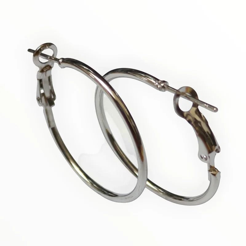 Oorringen &acirc;&euro;&ldquo; Klassieke Basic Hoepel Creolen RVS Zilverkleur (Diverse Maten) - 40mm