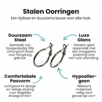Oorringen &acirc;&euro;&ldquo; Klassieke Basic Hoepel Creolen RVS Zilverkleur (Diverse Maten) - 70mm