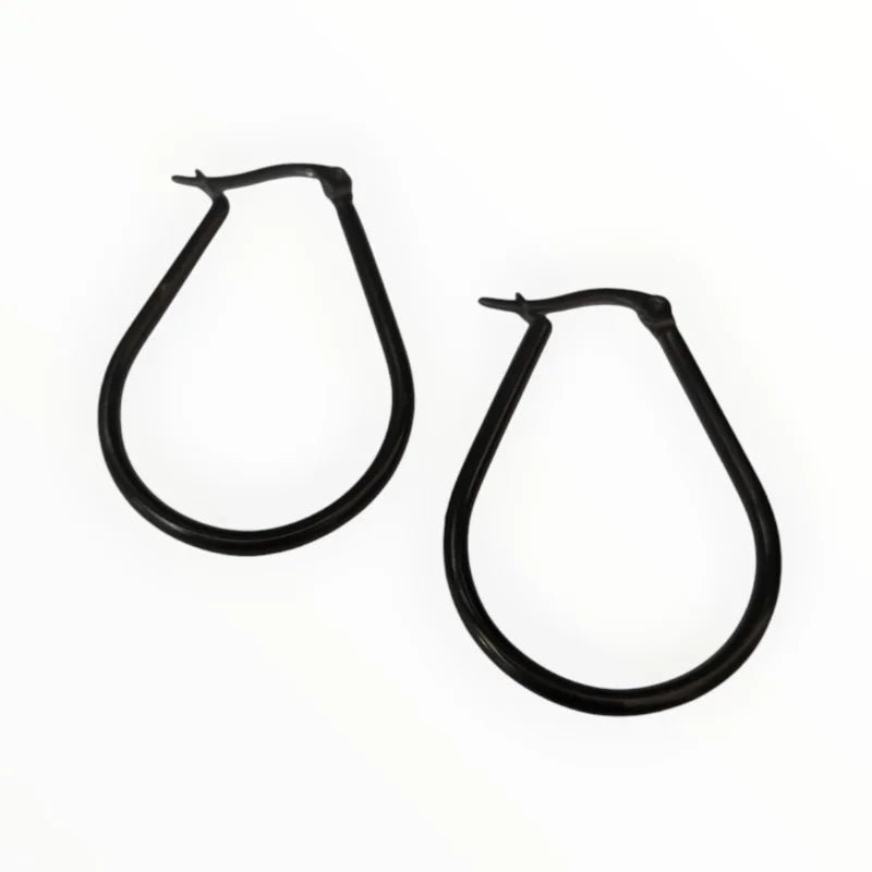 Stalen Oorringen Druppel Vorm - Zilverkleur / 45mm -