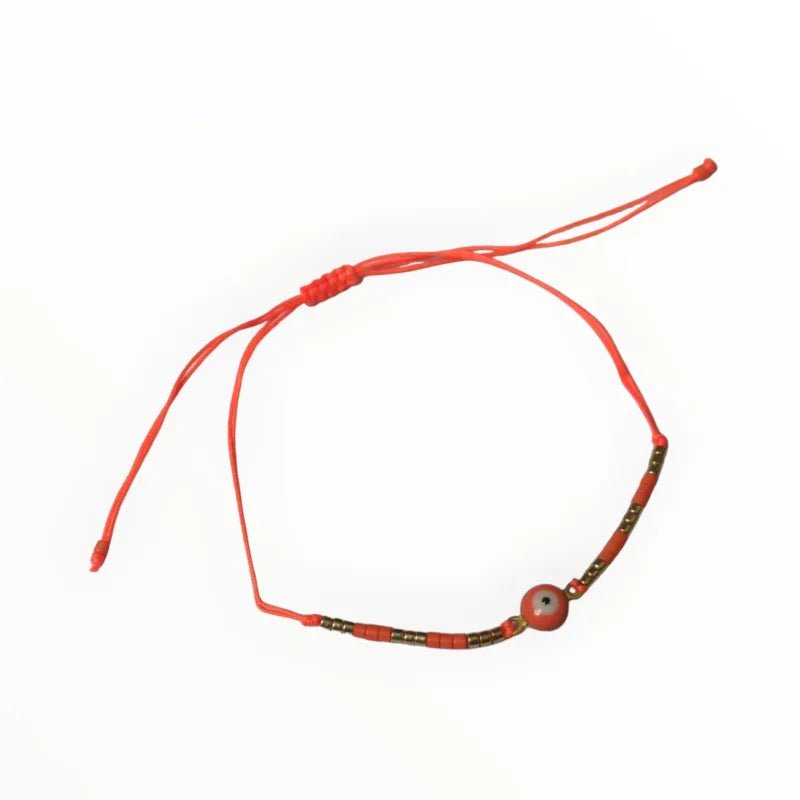 Verstelbare Armband Met Boze Oog Steen - Licht Blauw - Unisex