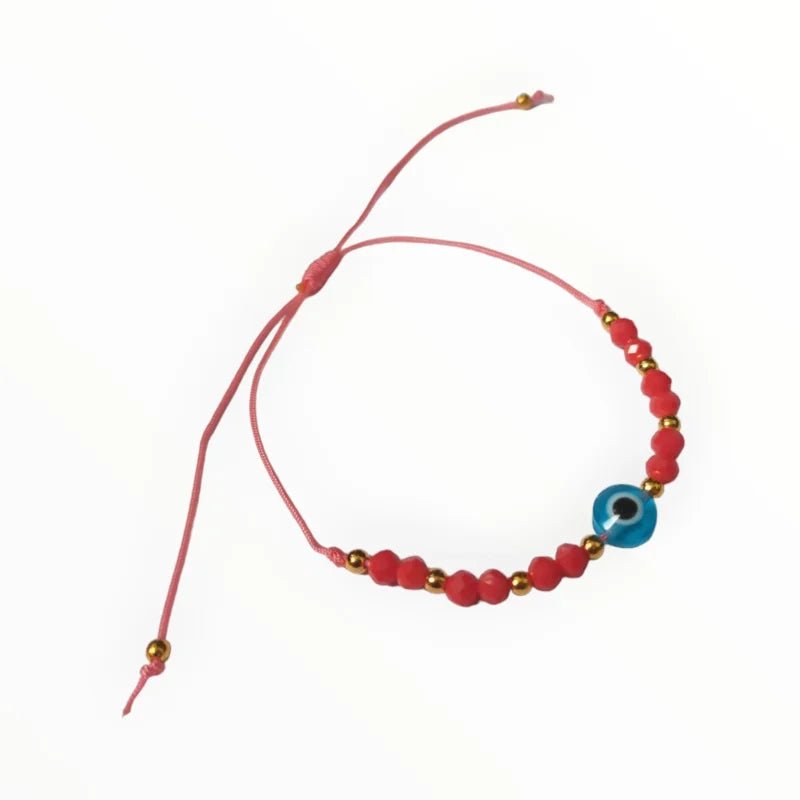 Verstelbare touw armbandje boze oog - Licht Blauw - Unisex