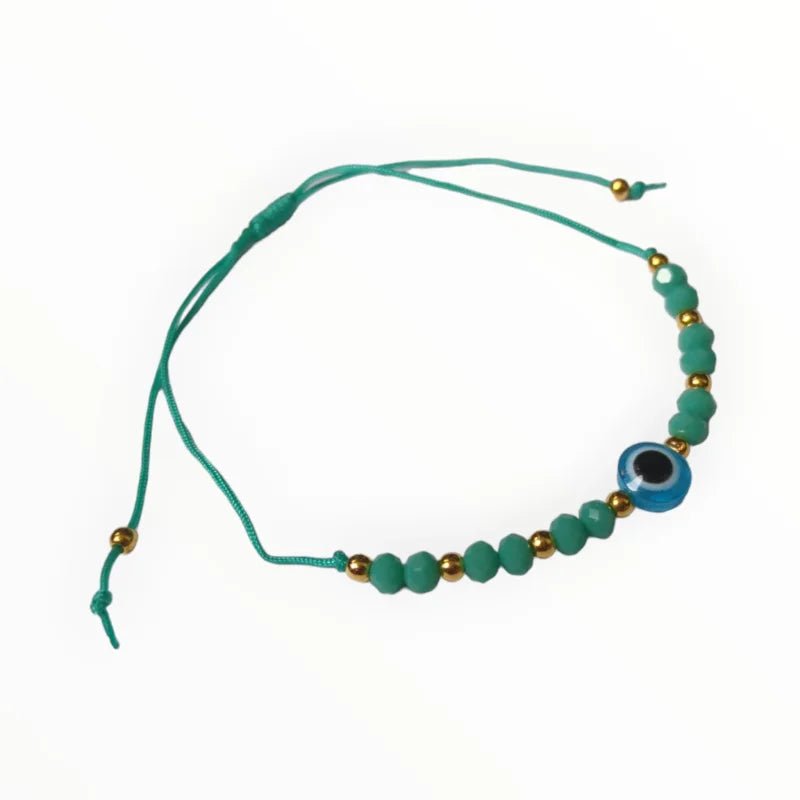 Verstelbare touw armbandje boze oog - Rood - Unisex