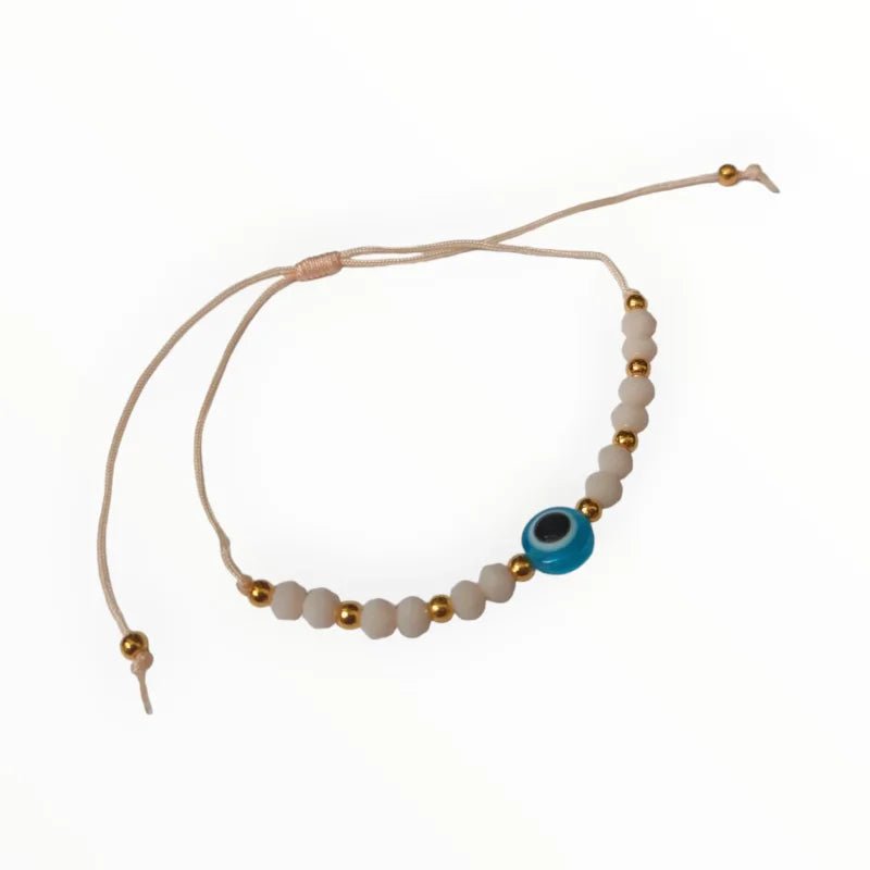 Verstelbare touw armbandje boze oog - Rood - Unisex