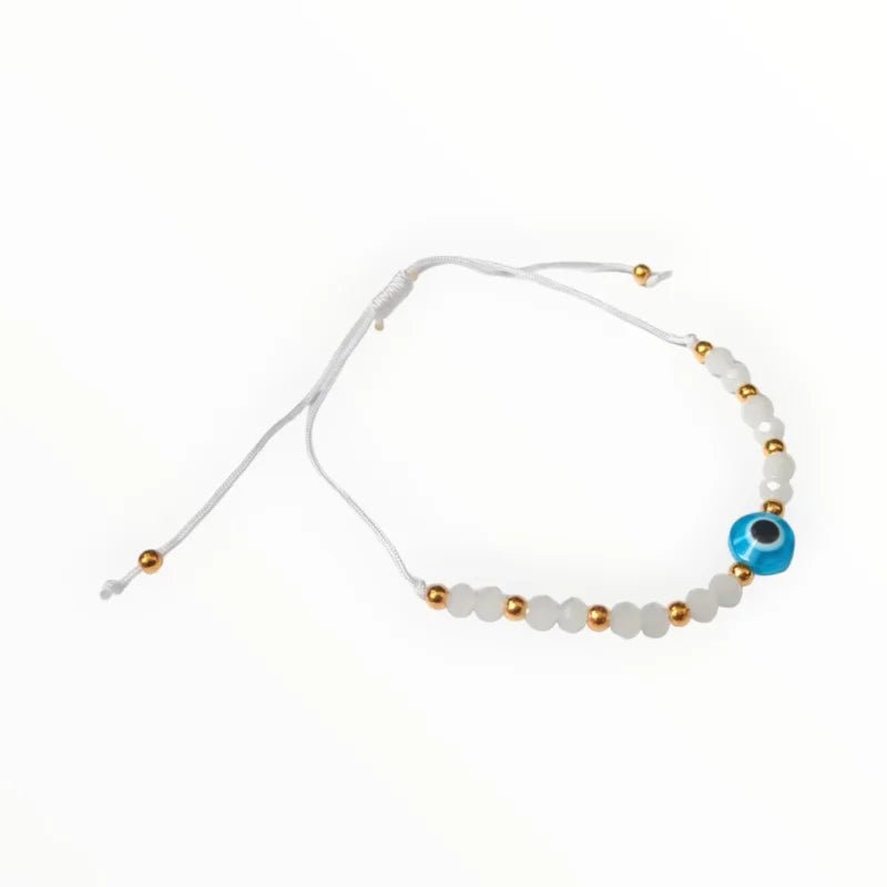 Verstelbare touw armbandje boze oog - Lila - Unisex