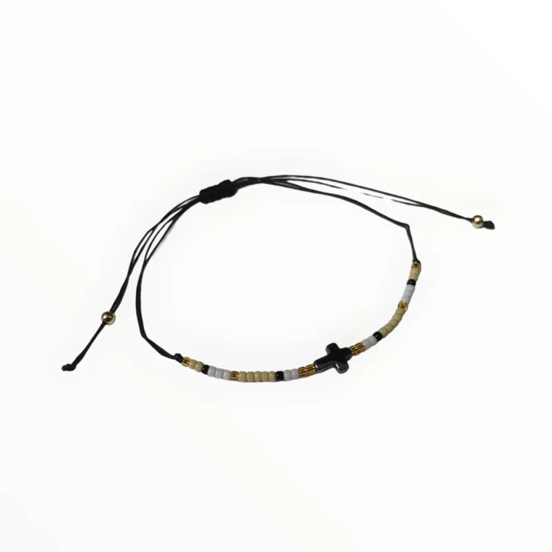 Handgemaakte Verstelbare Hematiet Armband - Licht Blauw-Donker Blauw-Goud - Unisex