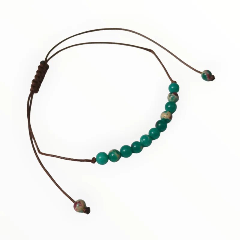 Verstelbare Natuursteen Armbandje - Groene Serpentijn Jaspis - Unisex