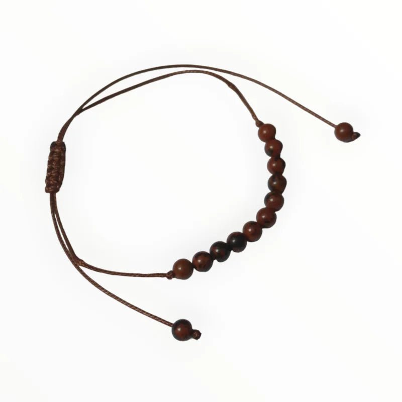 Verstelbare Natuursteen Armbandje - Aardbeienkwarts - Unisex