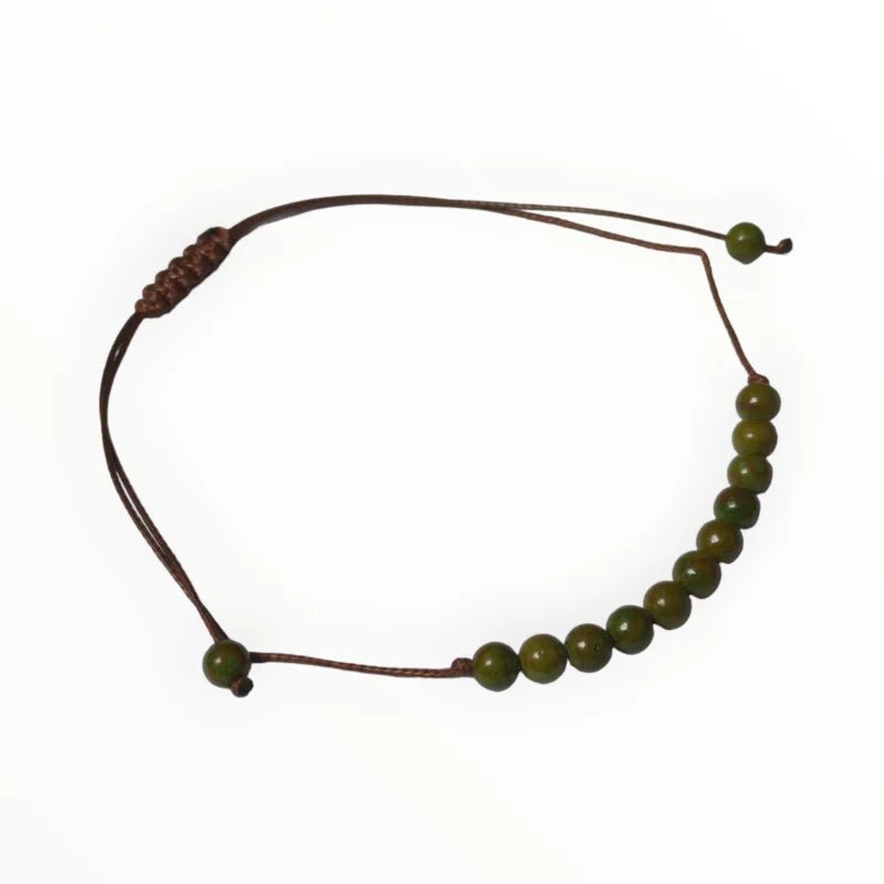 Verstelbare Natuursteen Armbandje - Groene Jaspis - Unisex