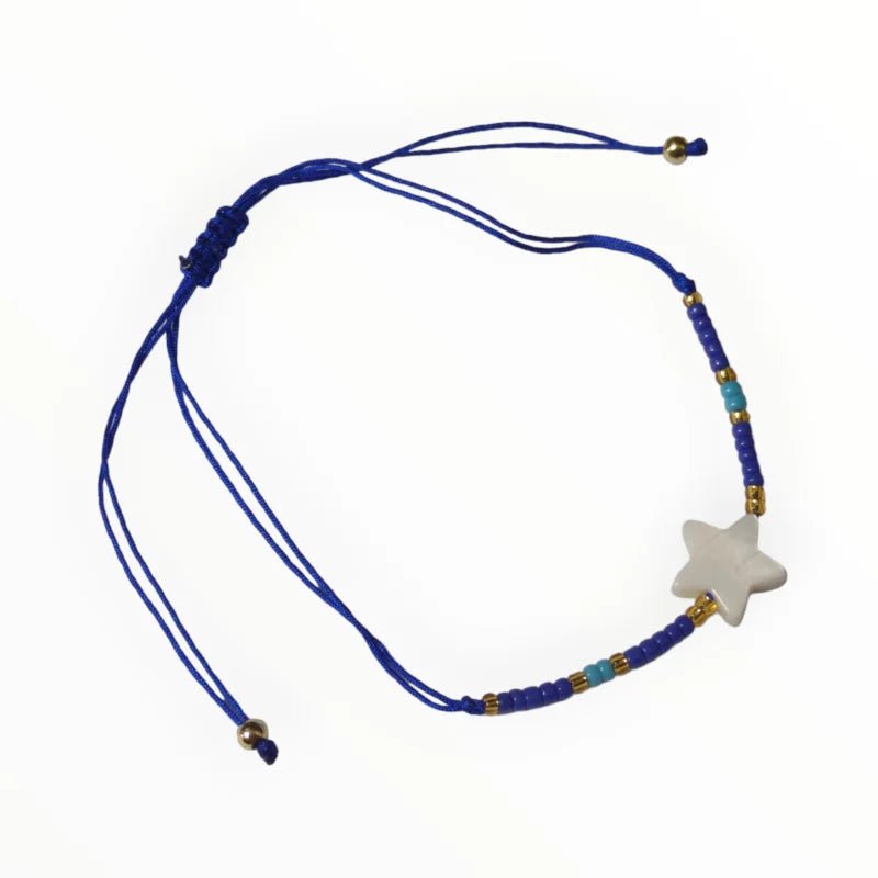 Verstelbare Armband Met Kraaltjes En Schelp Ster - Oranje - Dames