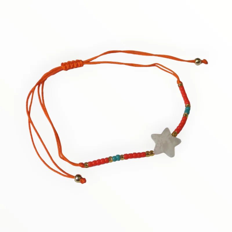 Verstelbare Armband Met Kraaltjes En Schelp Ster - Zwart - Dames