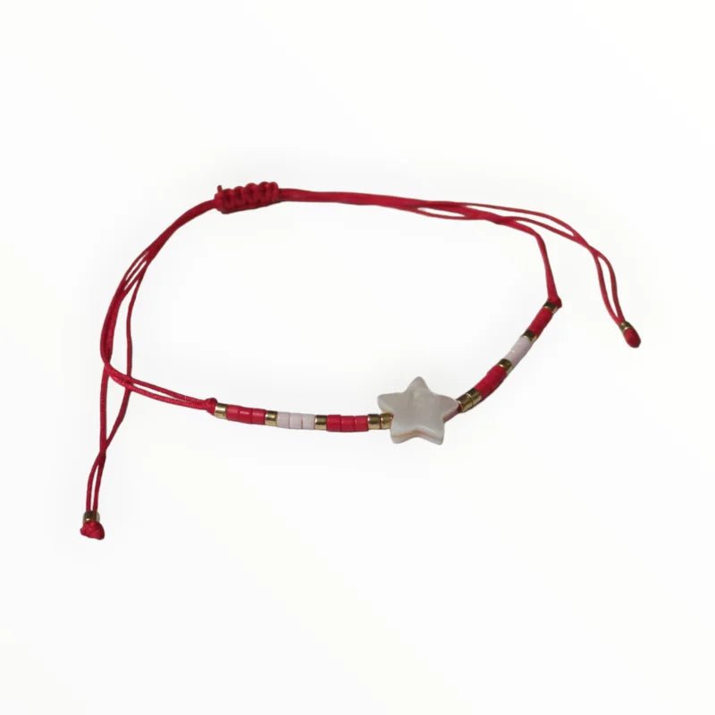 Verstelbare Kralen Armband Met Ster En Schelp - Blauw - Unisex