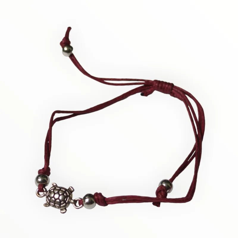 Verstelbaar touw Armbandje schildpad - Bordeaux Rood - Unisex