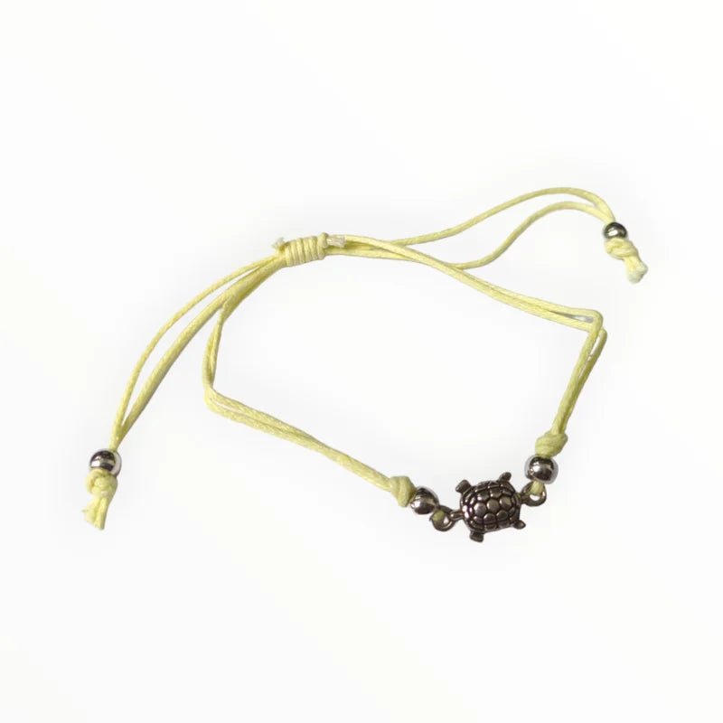 Verstelbaar touw Armbandje schildpad - Licht Geel - Unisex