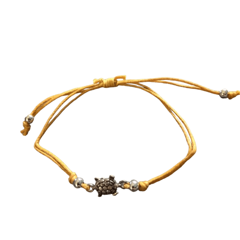 Verstelbaar touw Armbandje schildpad - Licht Geel - Unisex