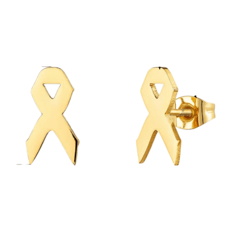 Pink Ribbon Oorbellen RVS - Zilverkleur -