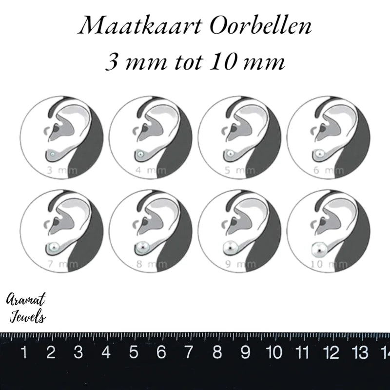 Stalen Witte Parel Oorbellen In Roestvrij Staal - 5mm -