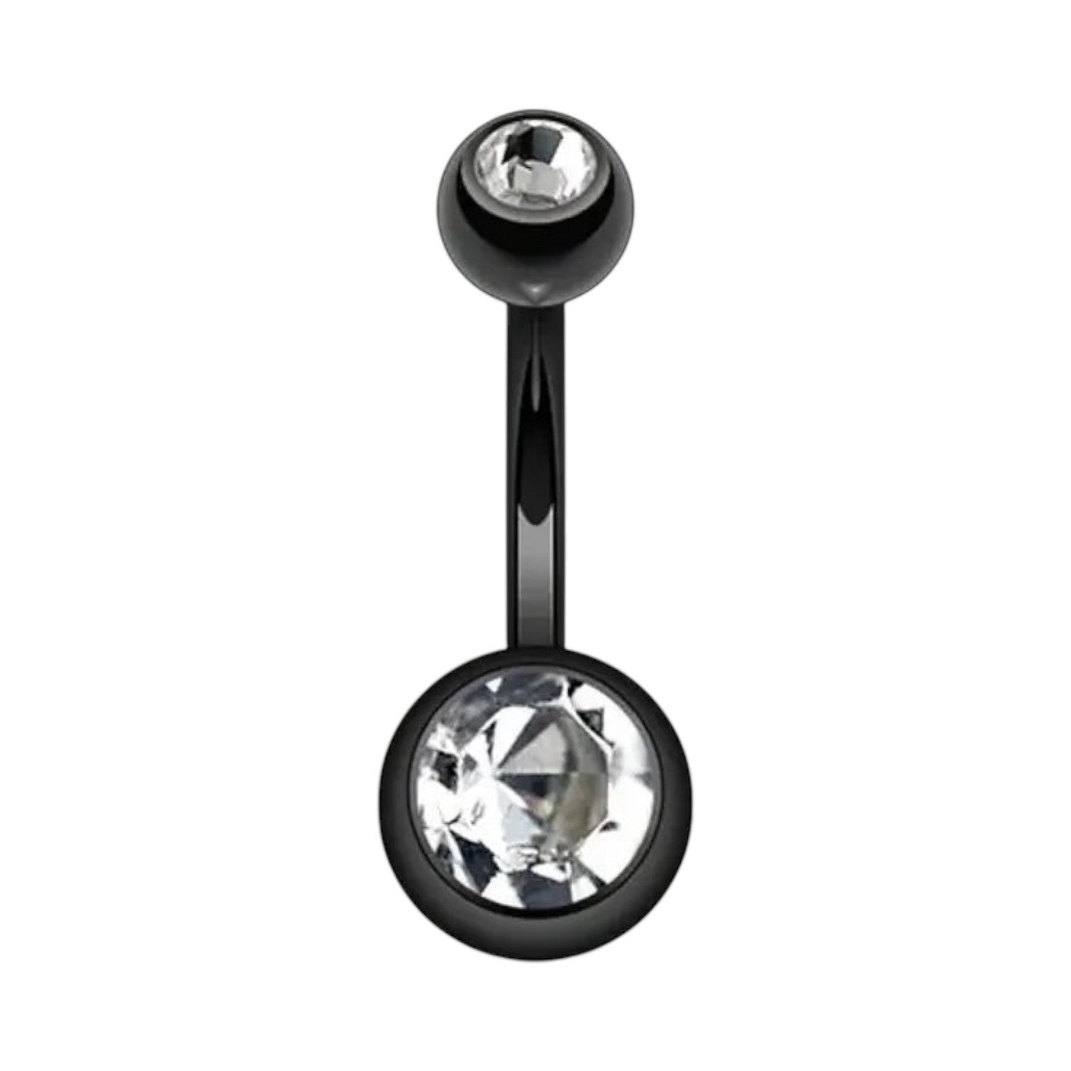Stijlvolle zwarte Navelpiercing met Zirkonia - Transparant - Unisex