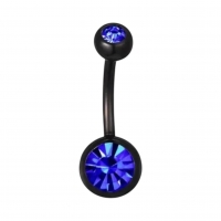 Stijlvolle zwarte Navelpiercing met Zirkonia - Transparant - Unisex