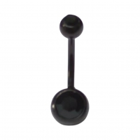 Stijlvolle zwarte Navelpiercing met Zirkonia - Transparant - Unisex