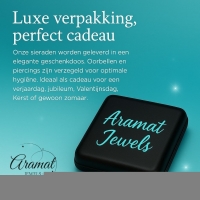 Stijlvolle zwarte Navelpiercing met Zirkonia - Aqua Blauw - Unisex