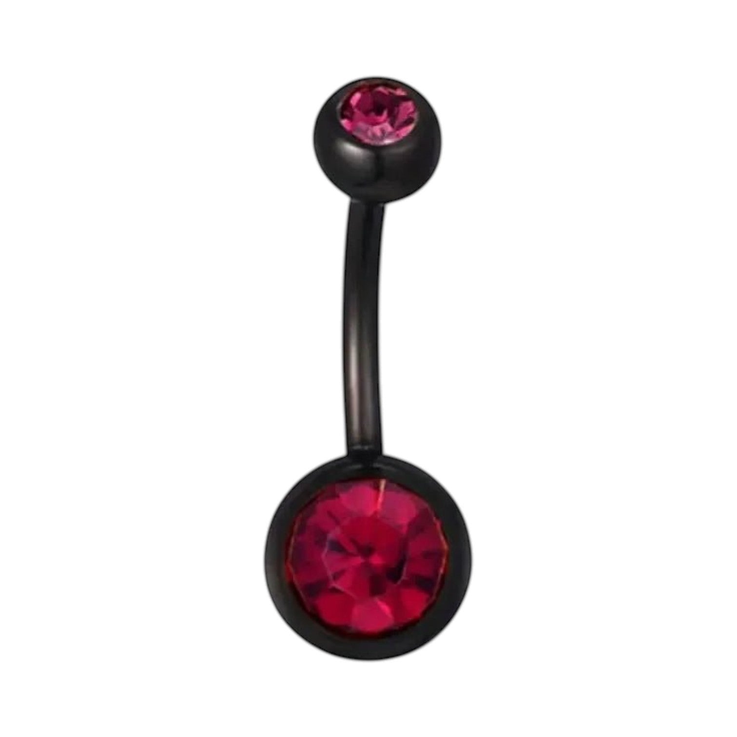 Stijlvolle zwarte Navelpiercing met Zirkonia - Rood - Unisex