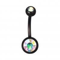 Stijlvolle zwarte Navelpiercing met Zirkonia - Rood - Unisex
