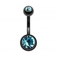 Stijlvolle zwarte Navelpiercing met Zirkonia - Rood - Unisex