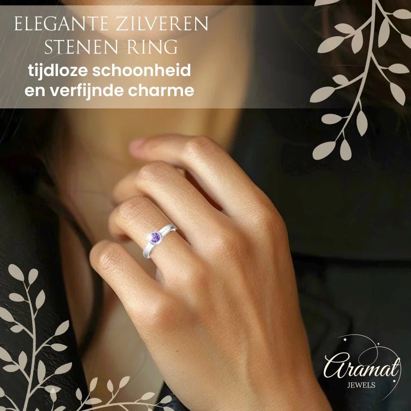 Stalen Ring met Verwisselbare Zirkonia &acirc;&euro;&ldquo; RVS - 18 -