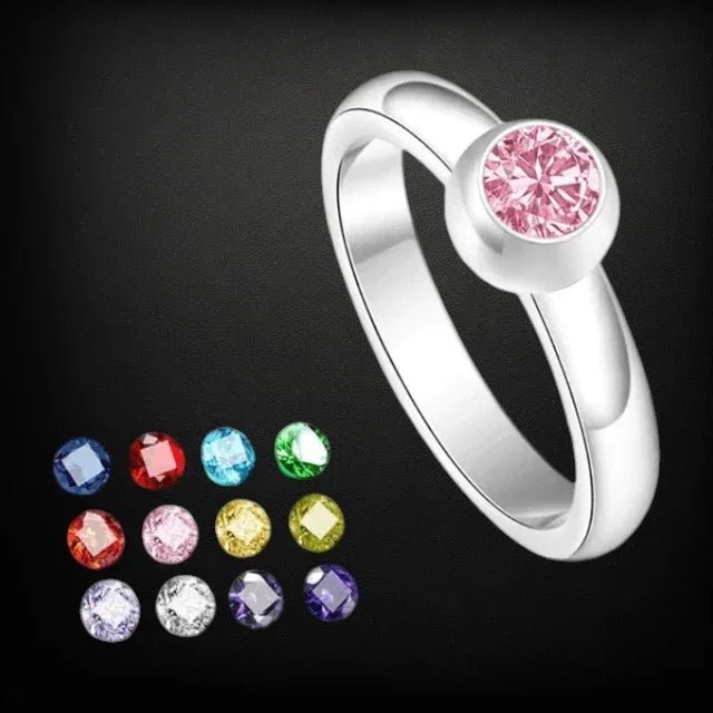 Stalen Ring met Verwisselbare Zirkonia &acirc;&euro;&ldquo; RVS - 17 -