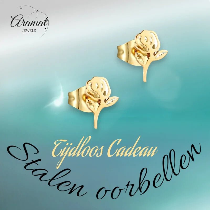 RVS Rozen Oorbellen 10x6mm &acirc;&euro;&ldquo; Stijlvol Bloemdesign - Multikleurig -