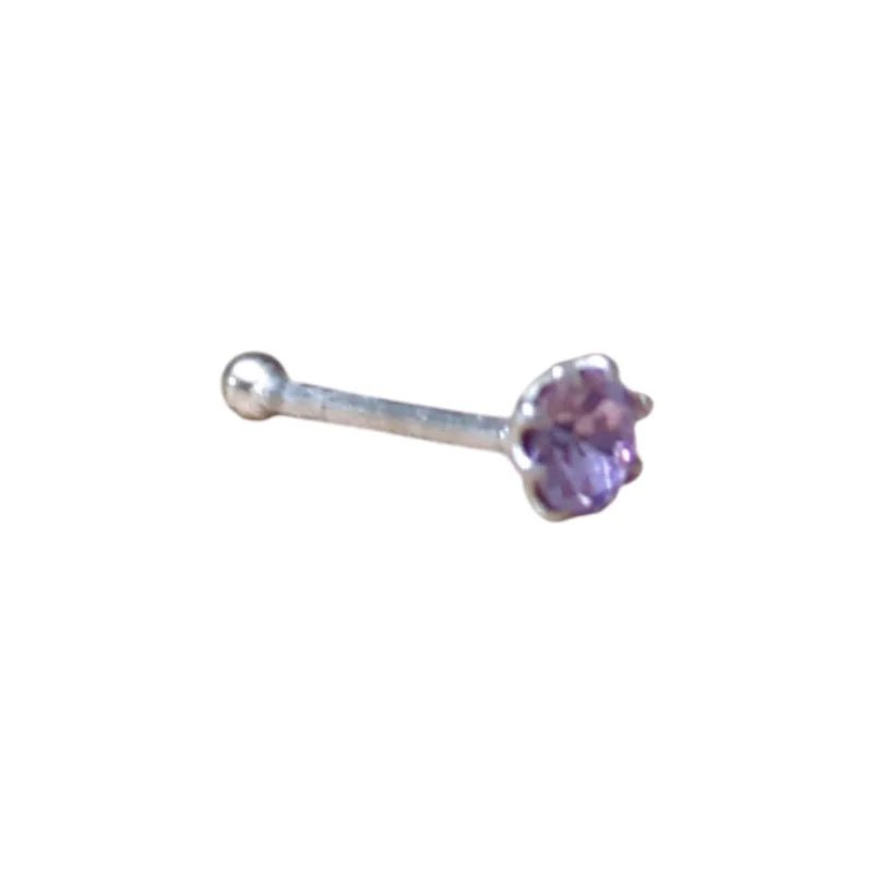 Zilveren Neuspiercing met Kristal Steentje 1.5mm - Zwart - Dames
