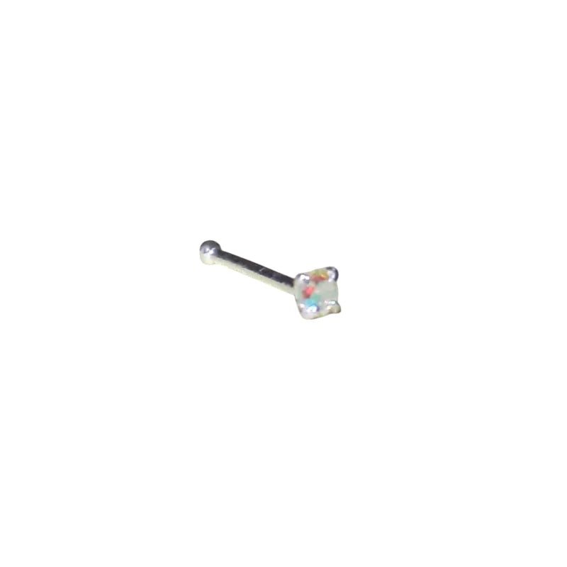 Zilveren Neuspiercing met Kristal Steentje 1.5mm - Zwart - Dames