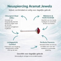 Neuspiercing met Kristal Steentje 2mm - Rood - Dames