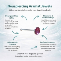 Neuspiercing met Kristal Steentje 2mm - Roze - Dames