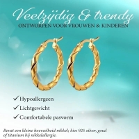 RVS Gedraaide Creolen Diverse Kleuren 25mm of 45mm - Trendy Hoepels - Zilverkleur / 45mm -