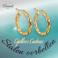 RVS Gedraaide Creolen Diverse Kleuren 25mm of 45mm - Trendy Hoepels - Zilverkleur / 45mm -