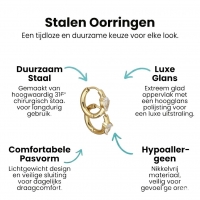Stalen Oorringen met Druppelvormige Zirkonia - Zilverkleur -