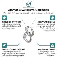 Stalen Oorringen met Druppelvormige Zirkonia - Zilverkleur -