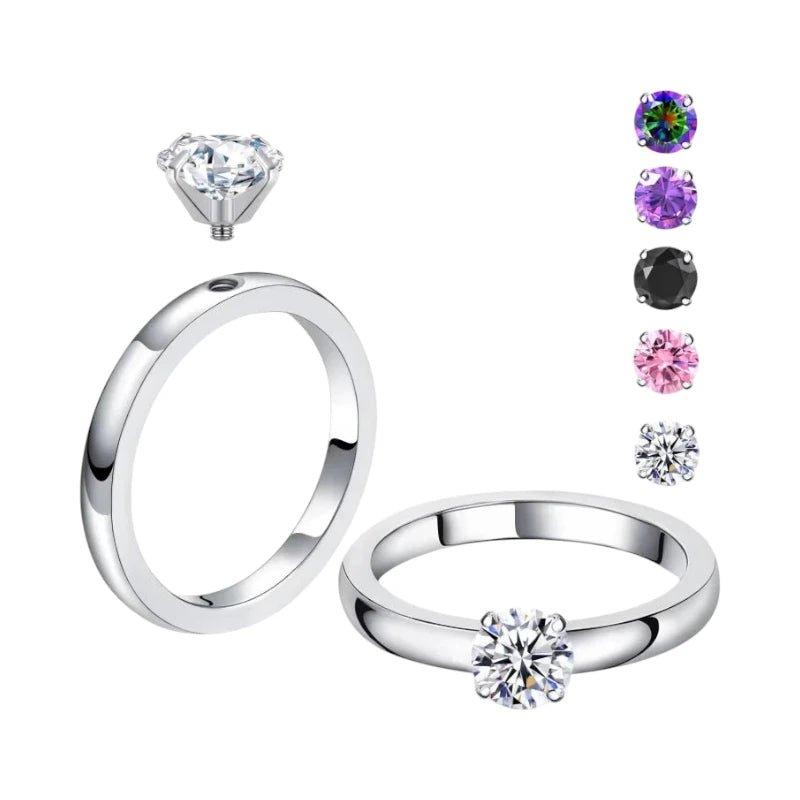 Solitaire Ring met Verwisselbare Steentjes - 17 -