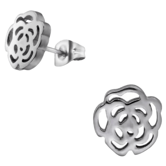 Roos Oorbellen 9x8mm &acirc;&euro;&ldquo; Tijdloos bloem Cadeau - Goudkleur -