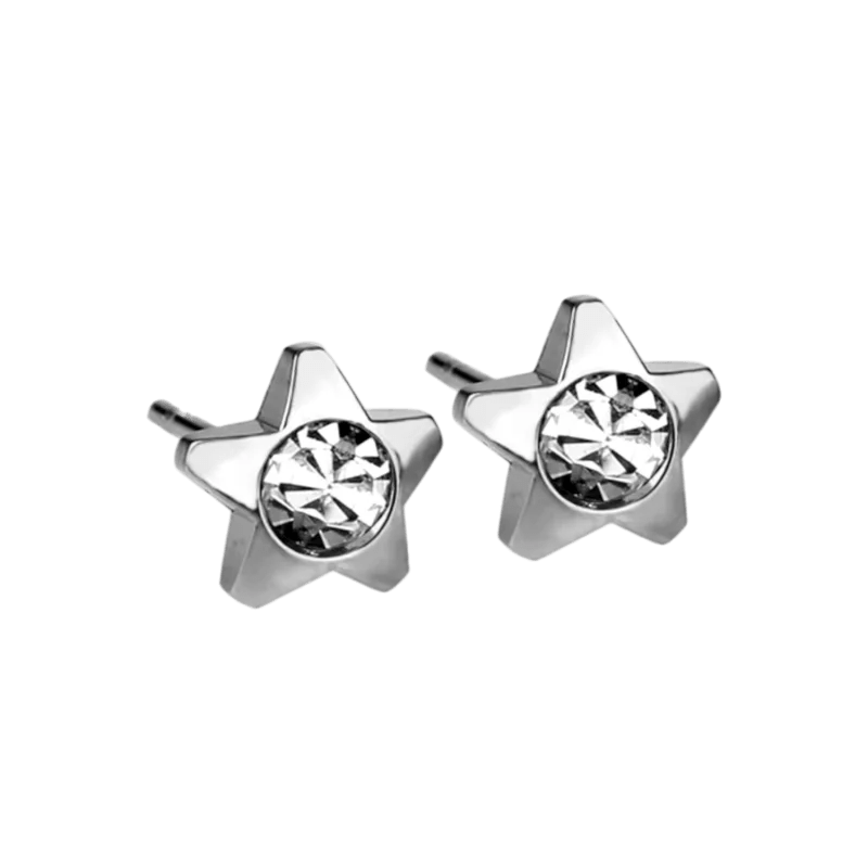Stalen Sterren Oorbellen 7mm &acirc;&euro;&ldquo; Goud- of Zilverkleur - Goudkleur -