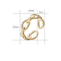 Stalen Verstelbare Open Schakel Ring - One Size - RVS - Zilverkleur -