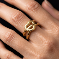 Stalen Verstelbare Open Ring - Bewerkt Hartje - One Size - Zilverkleur -