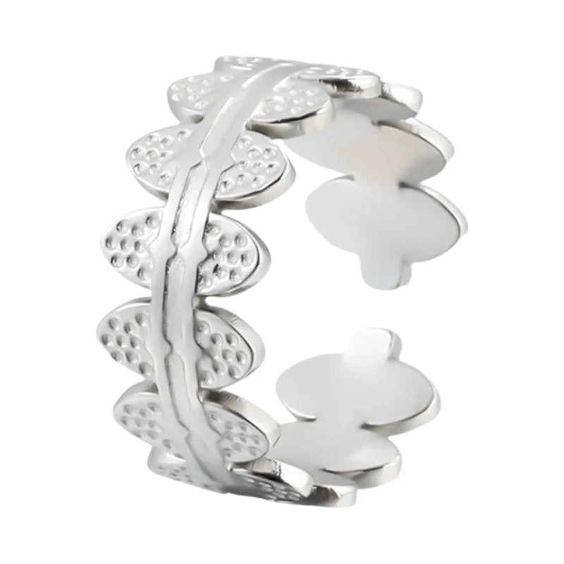 RVS Verstelbare Open Ring - Ovale Schakels - One Size - Zilverkleur -