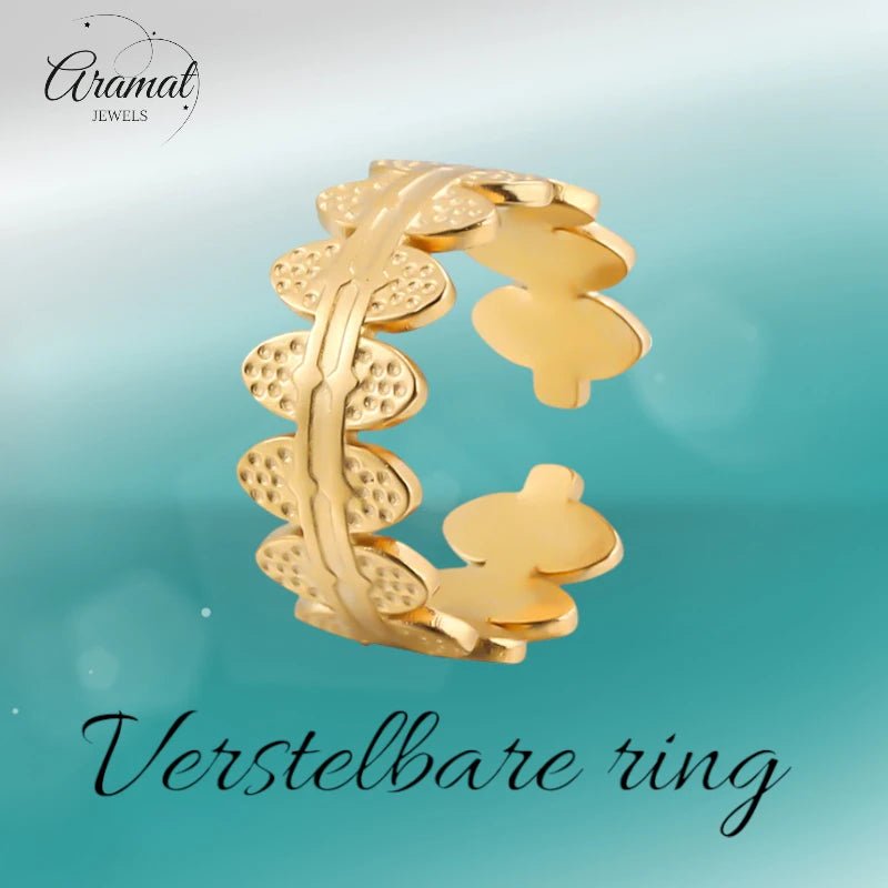 RVS Verstelbare Open Ring - Ovale Schakels - One Size - Zilverkleur -