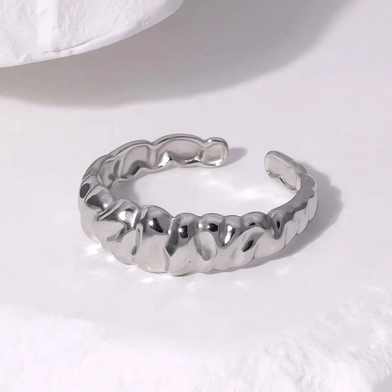 Damesring Verstelbaar &acirc;&euro;&ldquo; Open Ring met Motief &acirc;&euro;&ldquo; One Size - Zilv