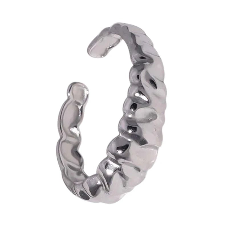 Damesring Verstelbaar &acirc;&euro;&ldquo; Open Ring met Motief &acirc;&euro;&ldquo; One Size - Zilv